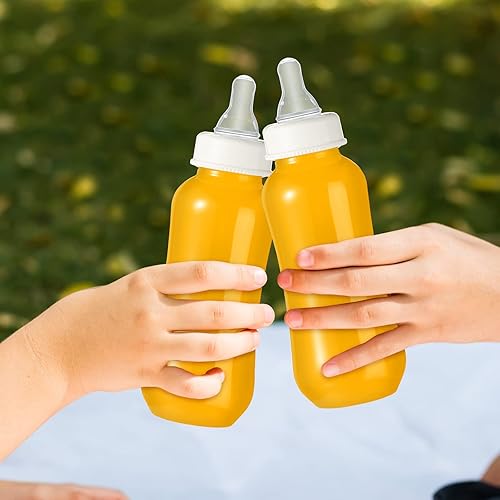 Miniatura 5 de Norme 24 biberones de bebé de 9.5 onzas de plástico con leche para baby shower, botellas transparentes para bebés, decoraciones de baby shower,