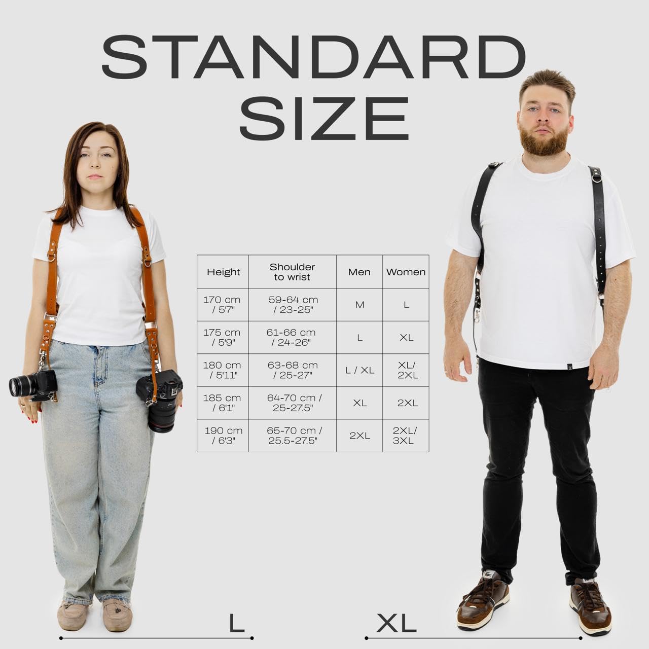 C Coiro Kamera-Gurt für 2 Kameras – Doppelschulter Leder-Kamera-Gurt – Doppel-Kamera-Gurt für DSLR/SLR