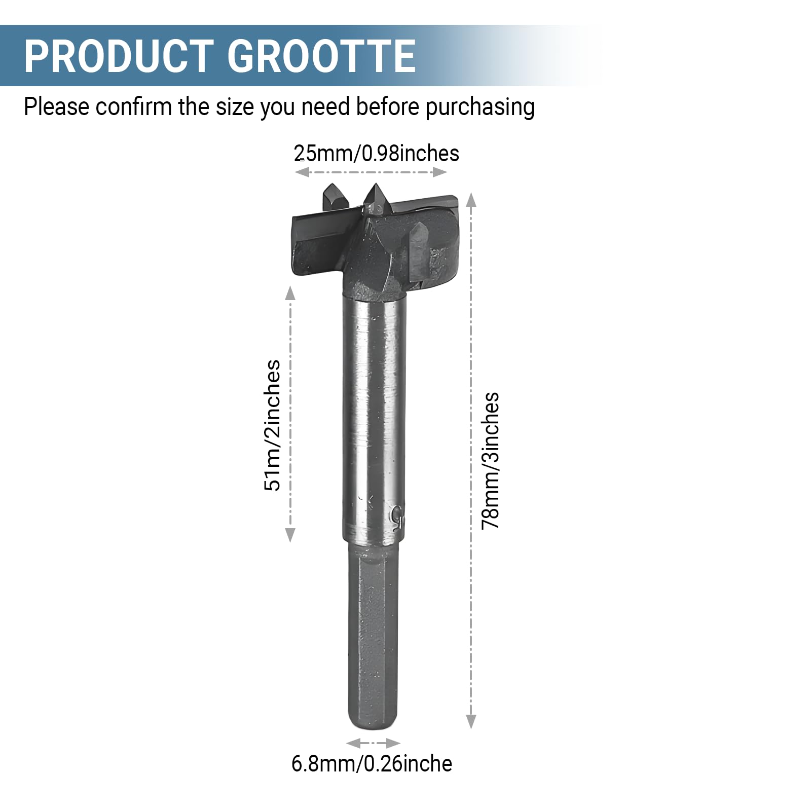 Forstner Drill Bit, Heavy-Duty Cemented Carbide Woodworking Hole Saw HSS Drill Bit for Bench Drill/Hand Drill/Solid Wood - Image 2