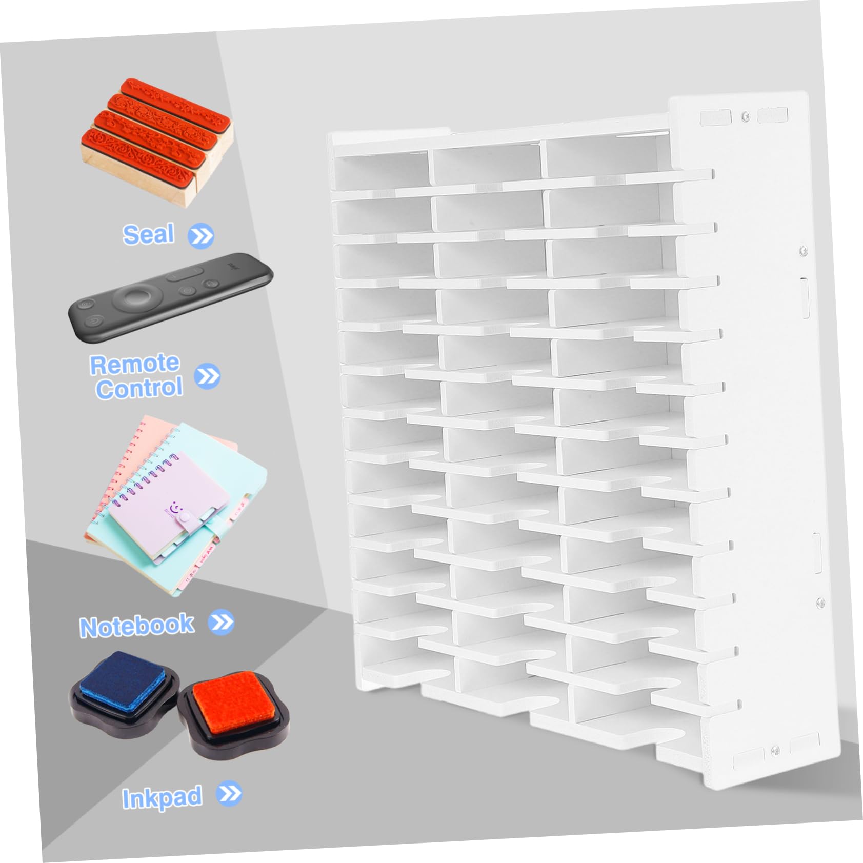 Didiseaon Scatola Porta CD da Tavolo in PVC Bianco, Multi-Scomparto, Resistente All’Usura, per Proteggere i Dischi e Organizzare L’Ufficio