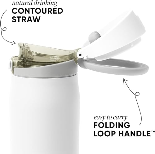 Miniatura 2 de Simple Modern Mesa Loop - Botella de agua con popote cubierto y asa  Botellas de acero inoxidable aisladas de 24 onzas aptas para portavasos, para