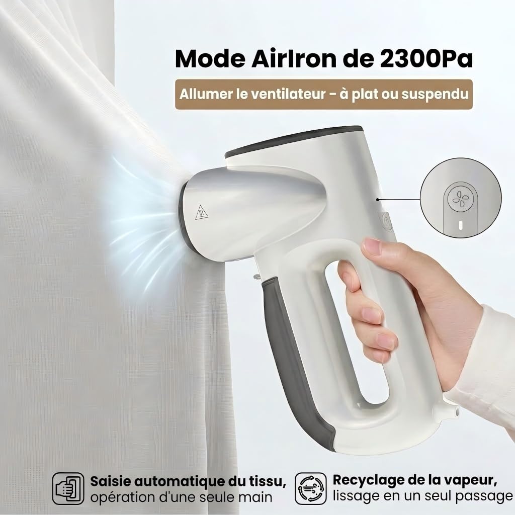 Neakasa Magic 1 Défroisseur vapeur portable avec aspiration, compact et pliable, pas de planche à repasser nécessaire, utilisation à une main