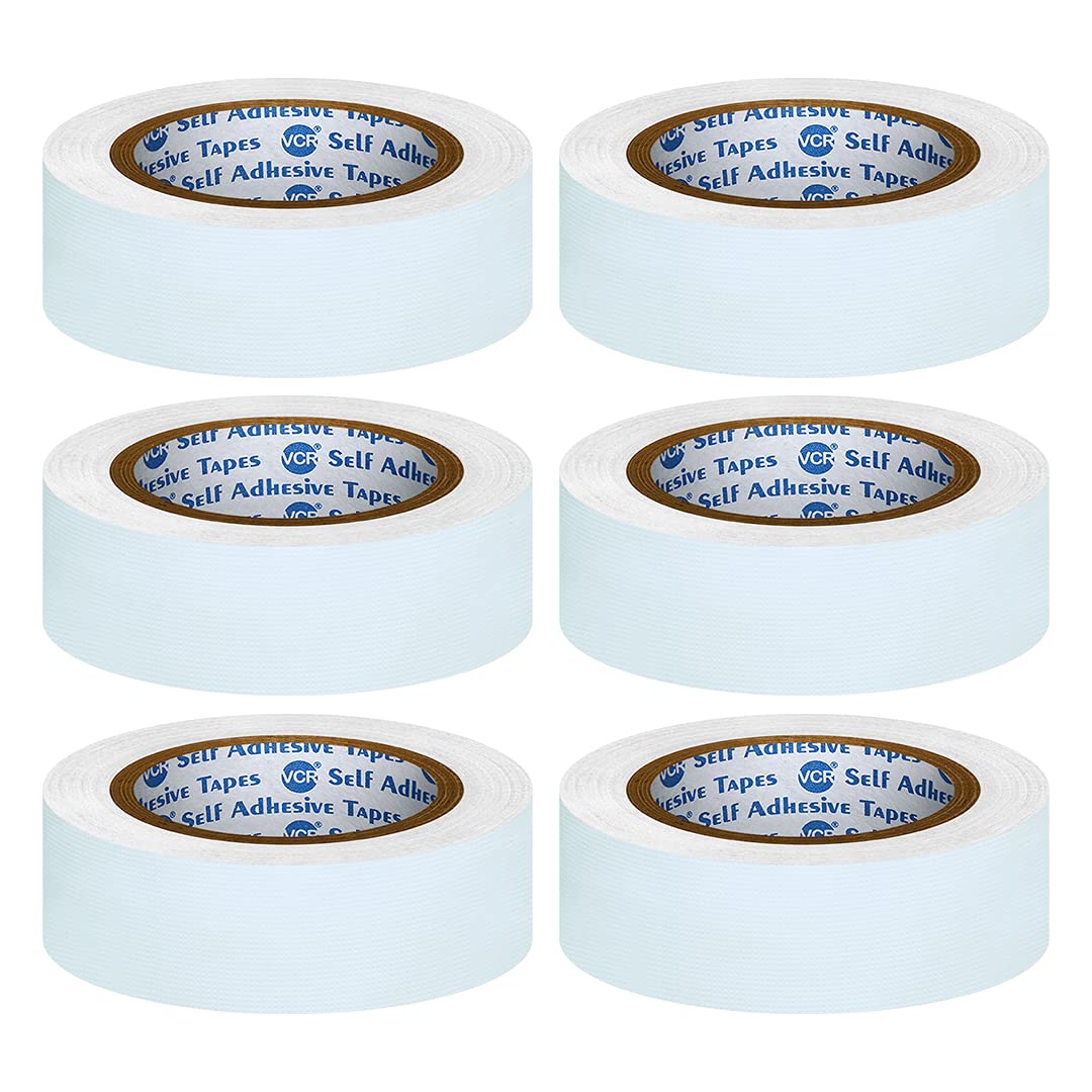 VCR White Duct Tape 16 Meters in Length 24mm / 1" Width 6 Rolls Per