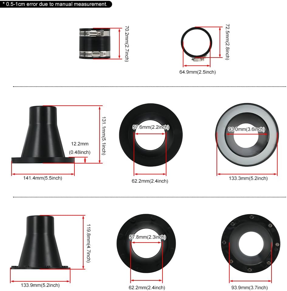 4" to 2.5" Magnetic Dust Collection Fittings, One-to-Multi Magnetic Dust Collection System with 1 Magnetic Hose Port & 2x 2.5" Receiver Couplers for Quick Dust Connect Woodwork Vacuum Hose