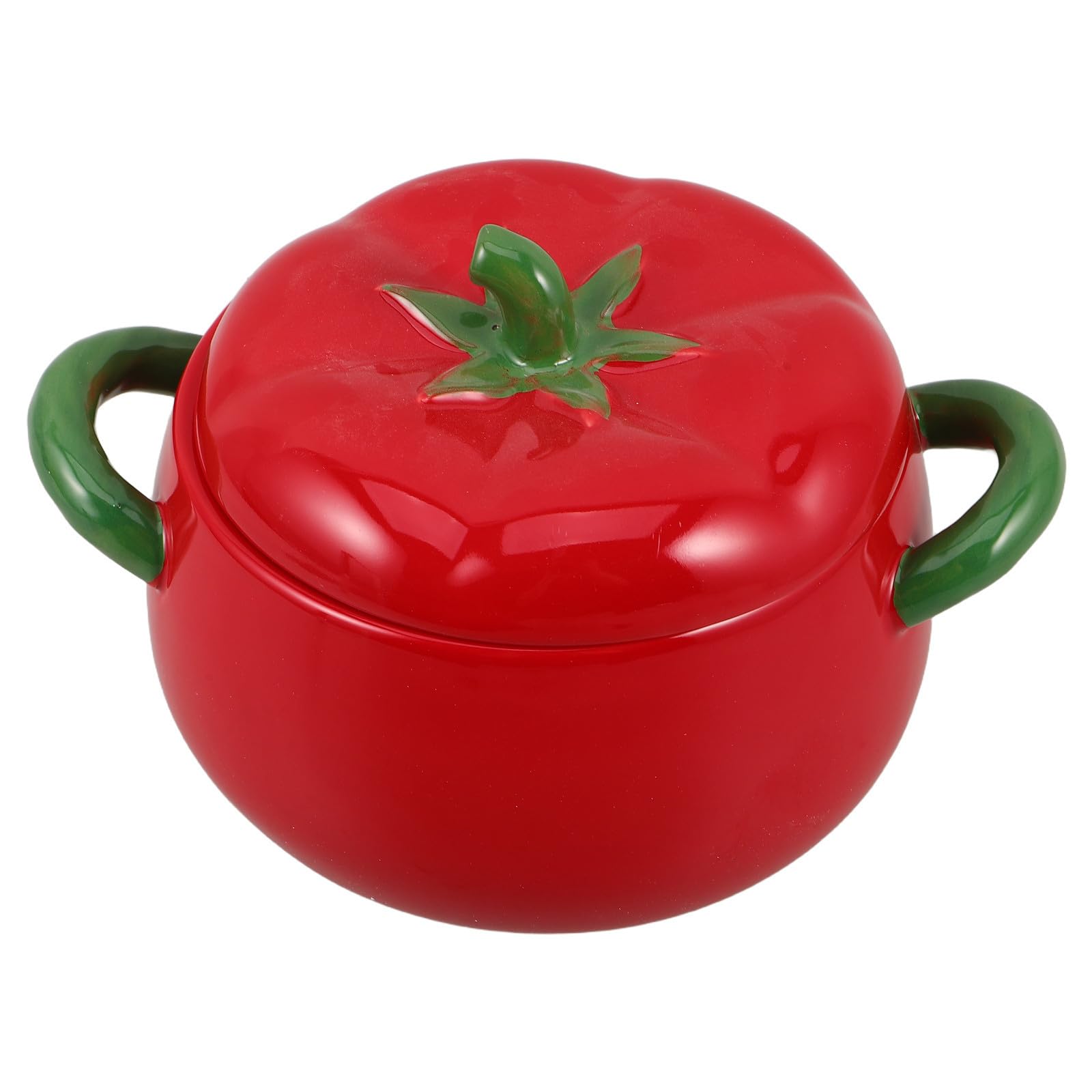 Casserole en céramique rouge 900ml à double poignées pour cuisine quotidienne