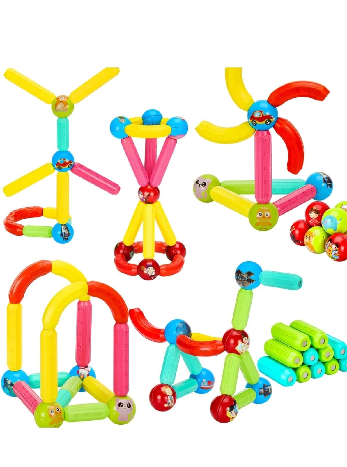 product hub Magnetic Building Sticks Blocks Kids, Learning Sticks and Balls, Activities Toys for Toddlers, Educational Magnet Building Blocks,Kids Toys for 3+ Year Old Gifts (36 Pcs)