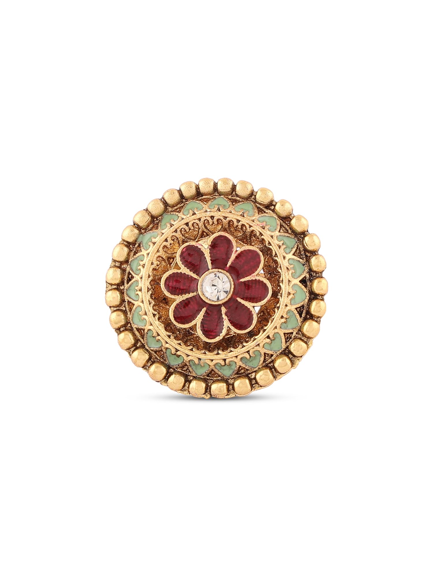 ZAVERI PEARLS Pastel Green & Pink Meenakari Ethnic Adjustable Finger Ring For Women-ZPFK16476 (B0CFR6GZ8X) Amazon Price History, Amazon Price Tracker