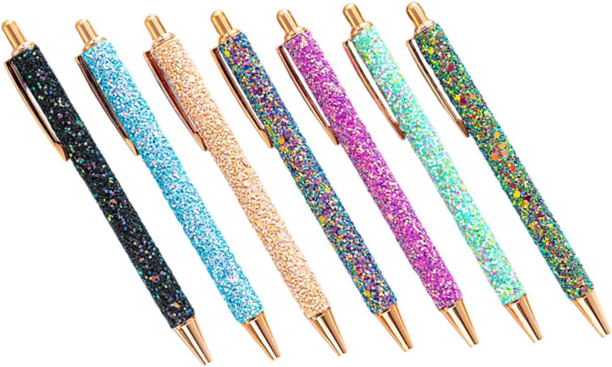 Angoily 7Pcs Portable Ballpoint Pens Adorable Writing Tools Gradient Gradient Colors Office Present Pens
