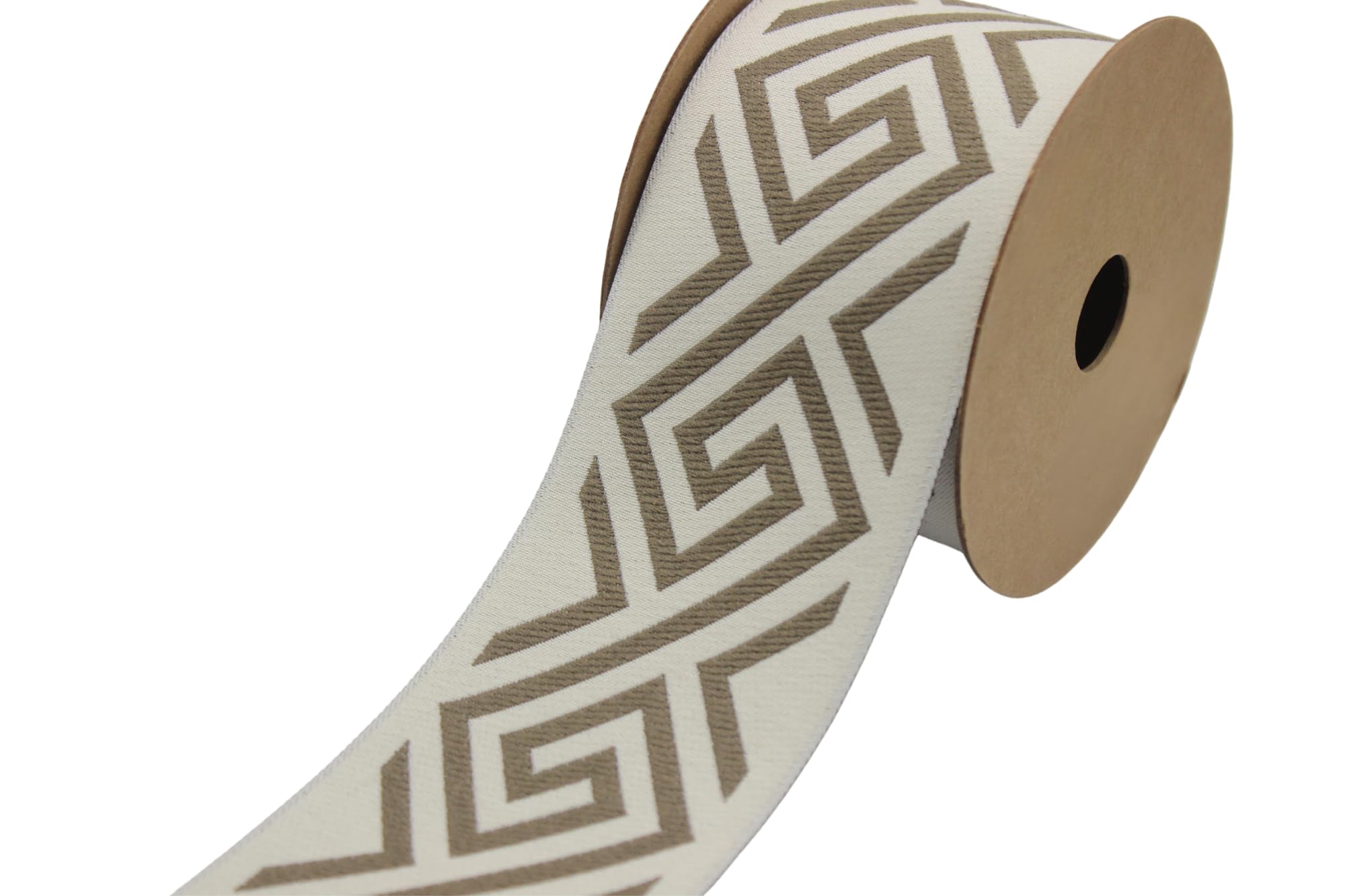Ruban jacquard brodé de 3,8m marron pour rideaux et draperies élégantes
