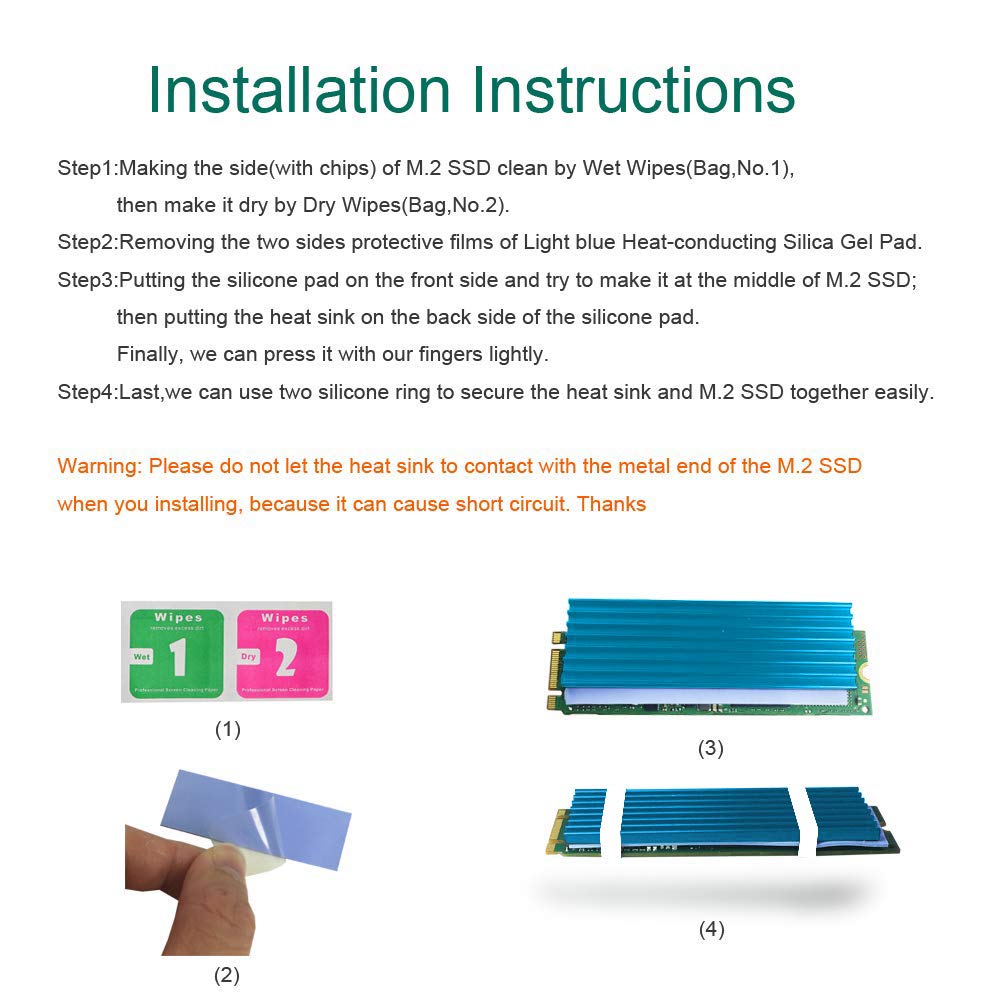 Dissipatore M.2 SSD Con Nastro Termico | 70x22x3 Mm | Alluminio | Raffreddamento Efficace | Facile Installazione - Foto 14