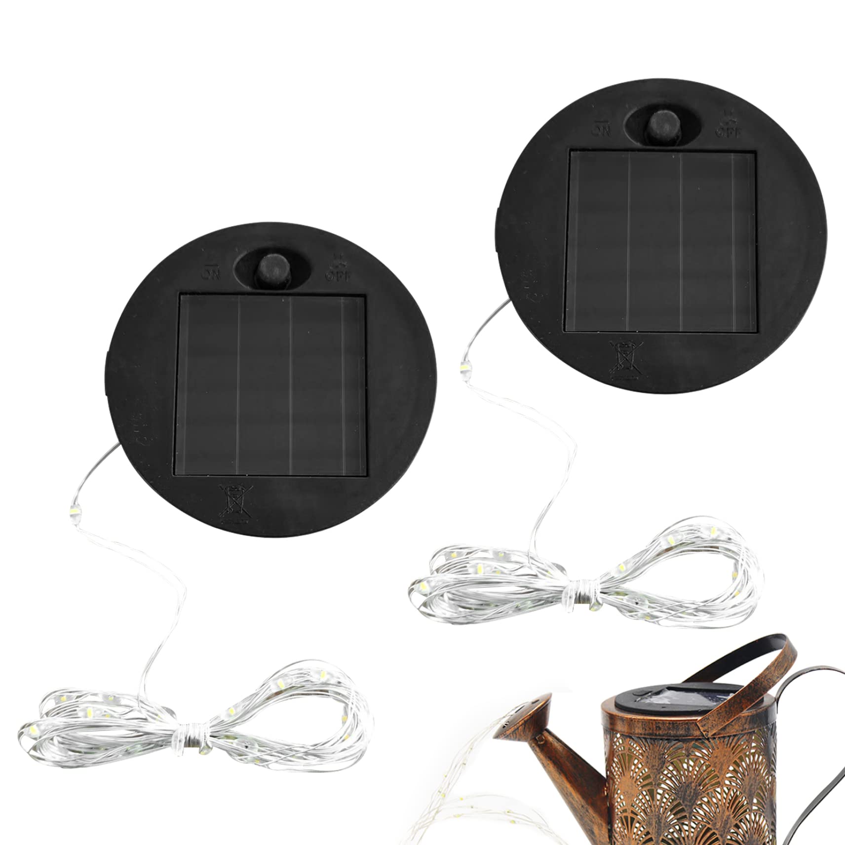 Wedhapy 2PCS Replacement Solar Panels for Garden Lights Replacement with 7cm String Lights Round Solar Light Replacement Panel for Garden Light Solar Light Tops