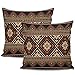 Housses de Coussin, Ethnique Folklorique ukrainien Housse Coussin 40x40 cm Lot de 2 Décoratives Taies d'oreiller avec Fermeture éclair Invisible