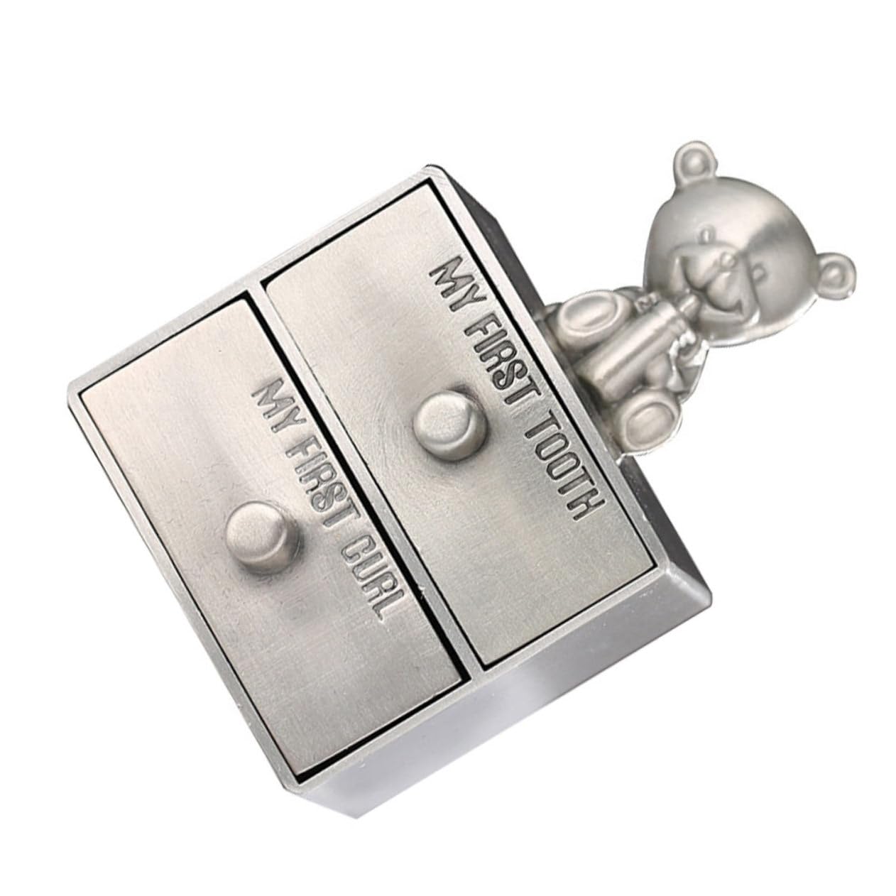 BRIGHTFUFU Teeth Keepsake Box Practical Tooth Storage Organizer for Boys Durable Material with Adorable Bear Design for Tooth Collection and Family Memories