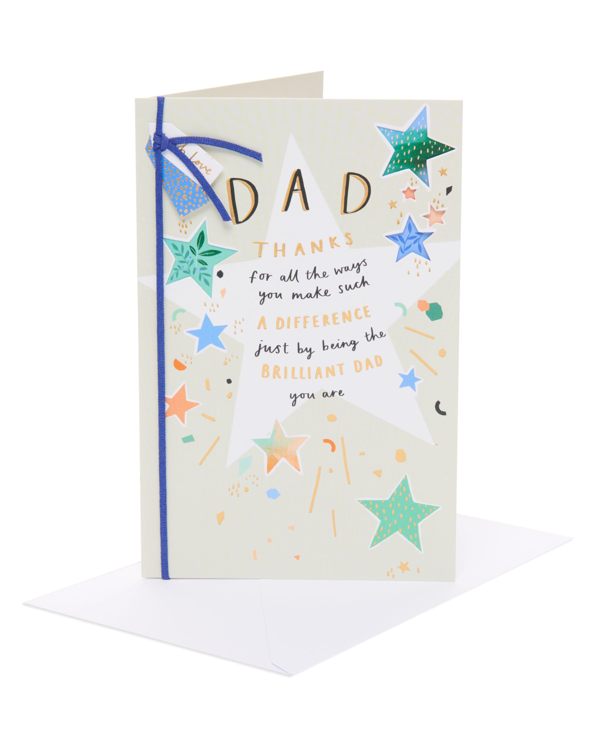UK Greetings | Birthday Card for Dad | Happy Birthday Gifts | Him, Boys, Men | Multiple Stars Design | With Envelope | 155 x 235 mm
