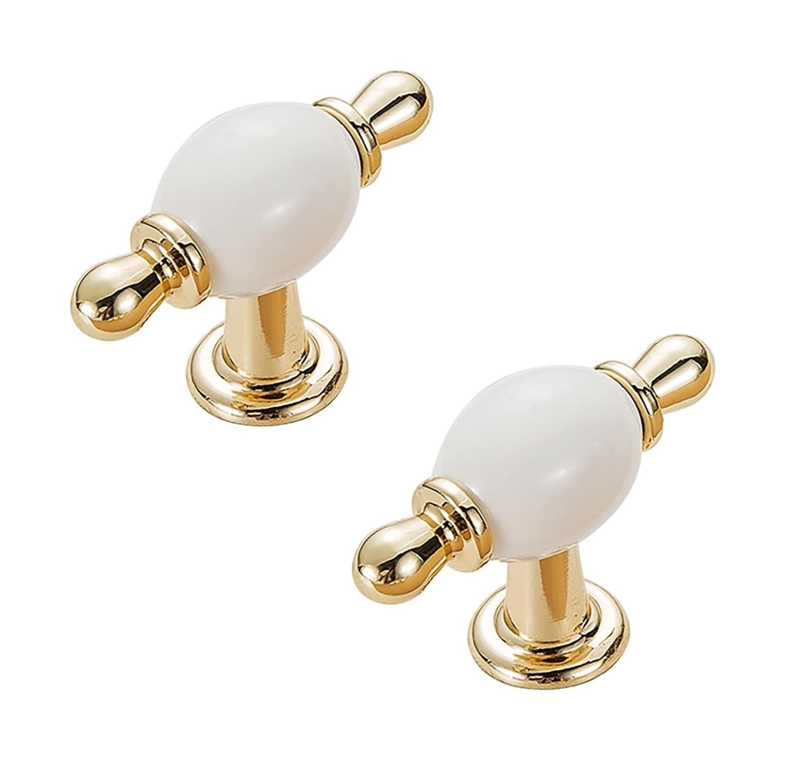 Opeximatun Ceramic Drawer Knobs, Zinc Alloy Ceramic Arch Cabinet Pull Handles(Single Hole)
