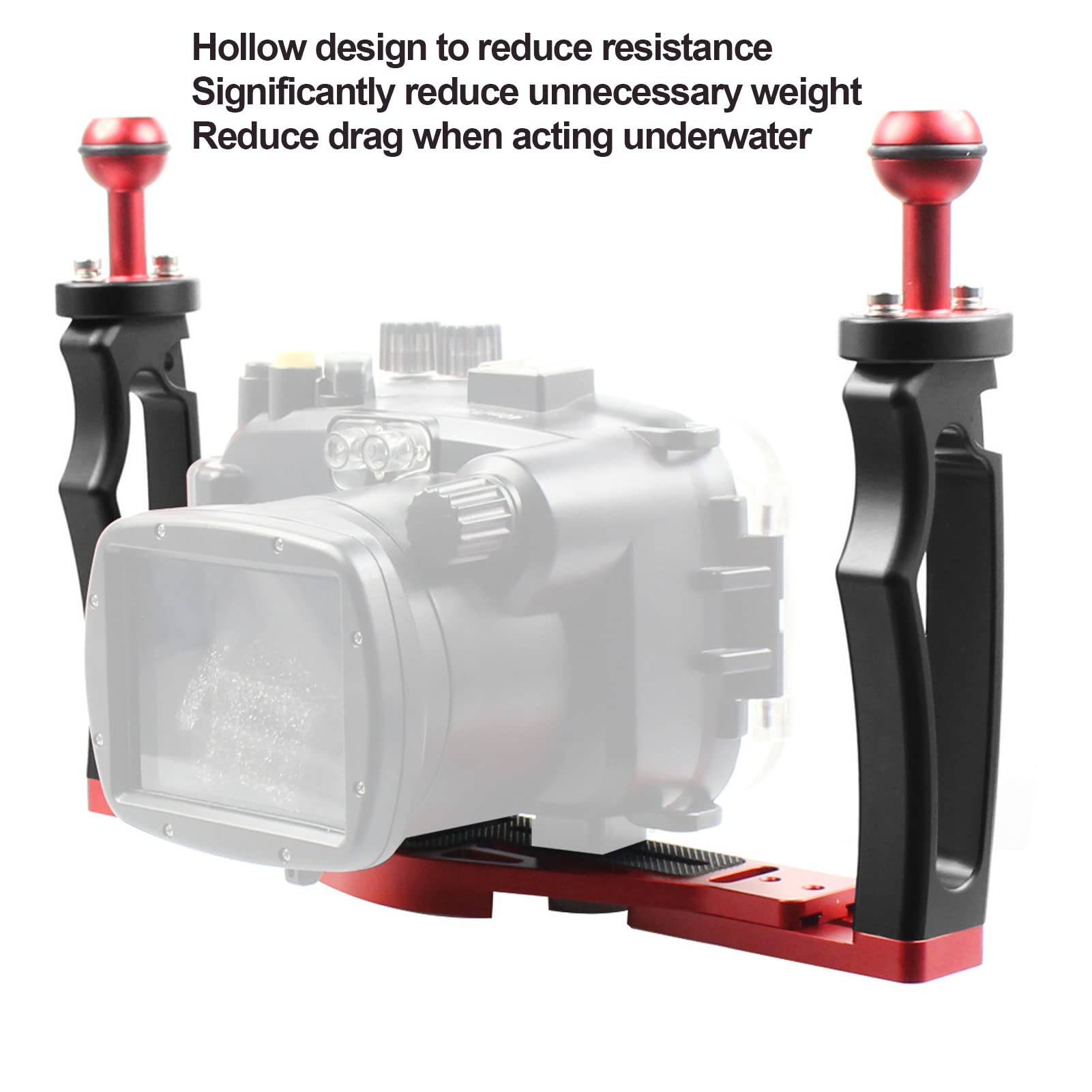 Dual Handle Tray Stabilizer, Rig Diving Underwater Camera Housing Case Tray Mount Stabilizer Tray Bracket for Snorkeling, Scuba Diving