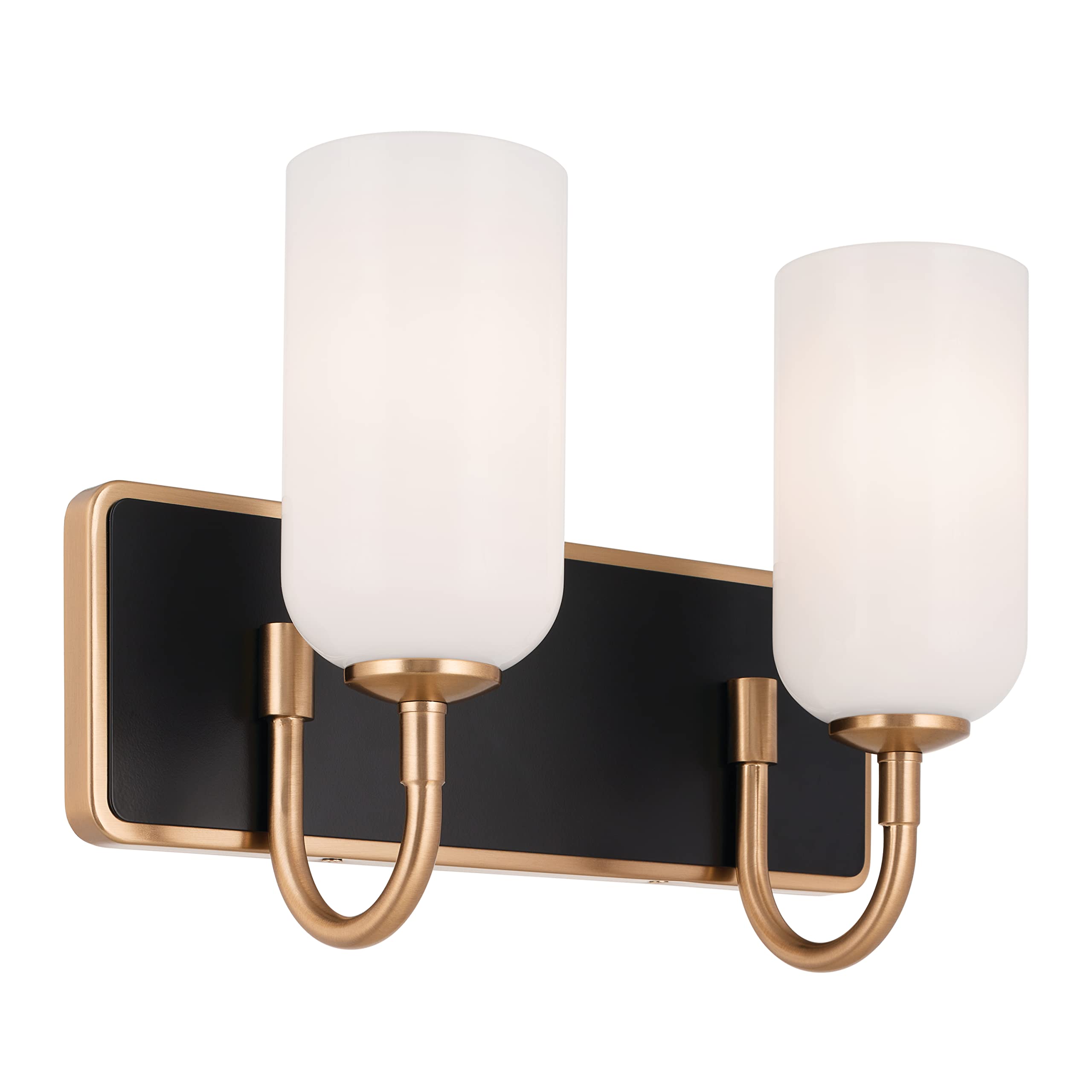 Kichler Solia 14.25 Inch 2 Light Vanity with Opal Glass in Champagne Bronze with Black
