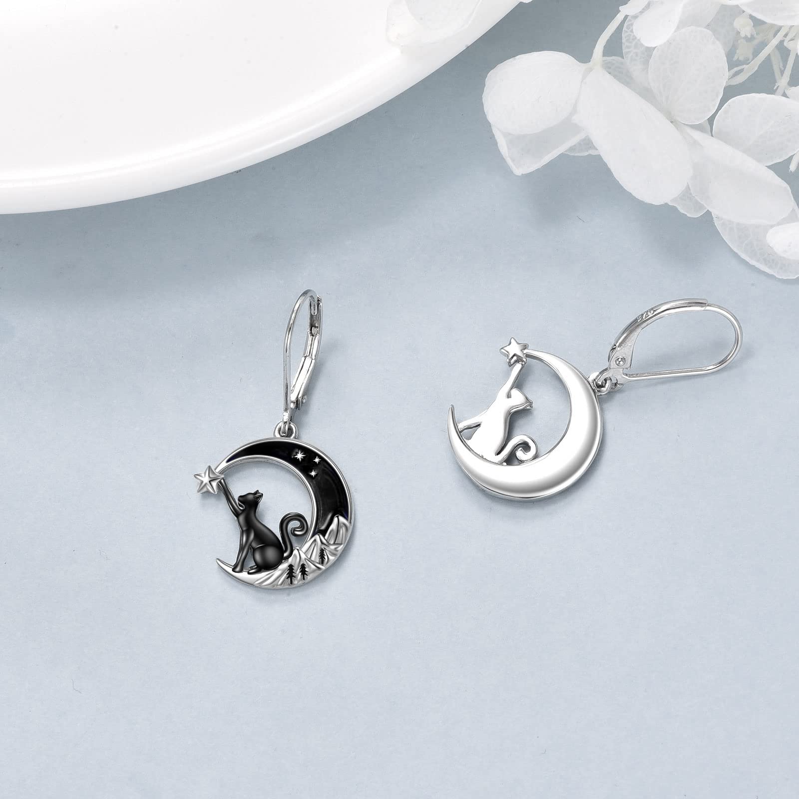 VONALA Keltisch Hängend Ohrringe Sterling Silber, Mond Ohrringe Schmuck Geschenke für Damen und Mädchen
