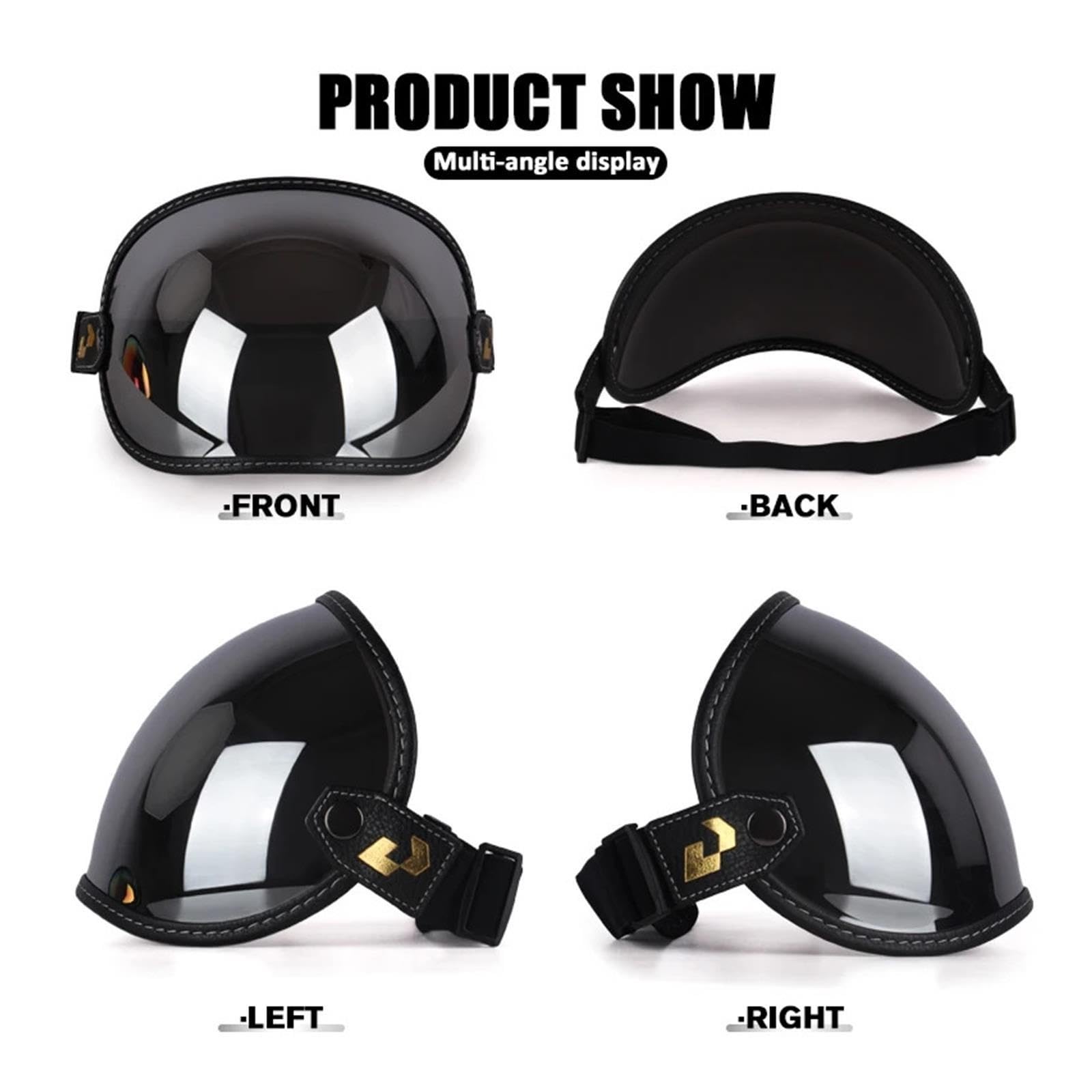 Occhiali da casco Occhiali da moto retrò con visiera a bolle all'aperto