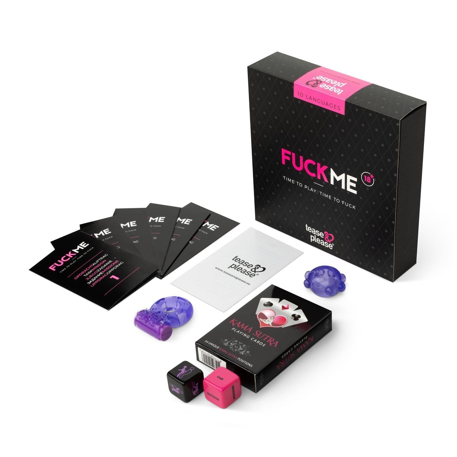 EasyGlide Tease & Please FuckMe Game, Juegos Sexuales de Parejas Adultos para probar nuevas posiciones con atributos incluidos, Juegos eroticos para divertirse en el dormitorio de los adultos