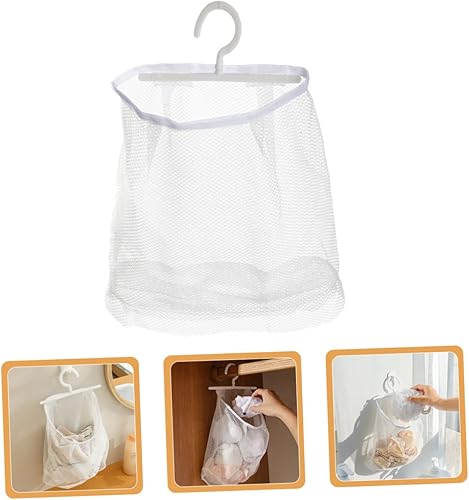 Miniatura 2 de CIYODO Línea de ropa bolsa colgante de malla clip multiuso pinzas de poliéster blanco