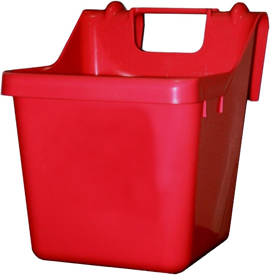 Fortiflex Hook Over Fence Feeder for Dogs/Cats and Horses, 16-Quart, Red