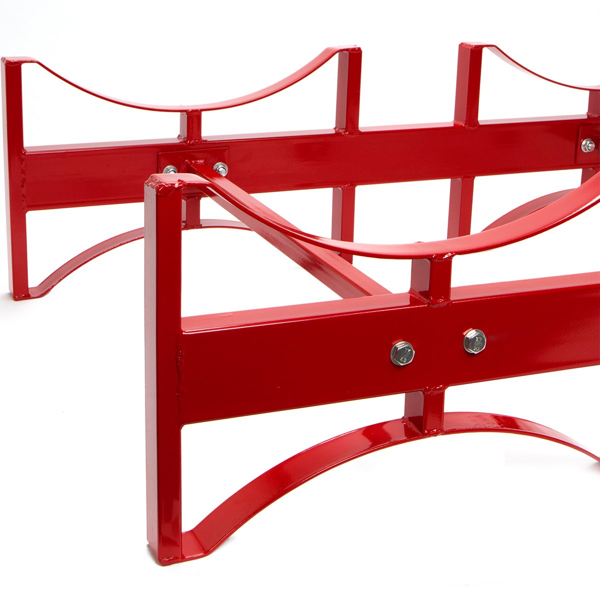 XtremepowerUS Stackable Steel Drum Rugged Rack 55 Gallons 1800 LB Load Capacity for 2 Drums, Red