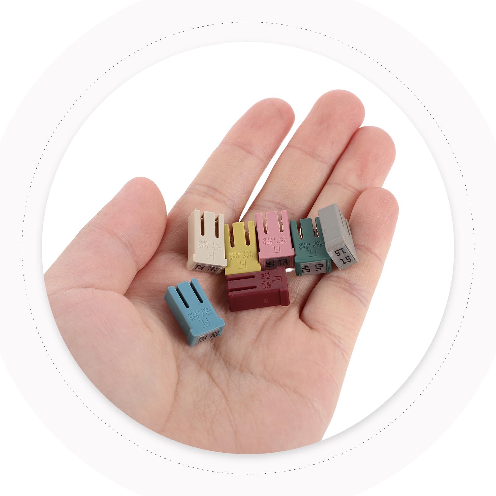 IMIKEYA Assortimento di 18 mini fusibili per auto Fusibile a fusione lenta a forma di scatola quadrata per circuiti di auto, camion, camper, roulotte, veicoli marini e veicoli Ricambio
