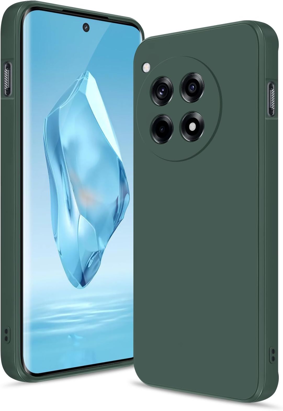 - Case for Oneplus 12R, Soft Silicone Case with Upgraded Camera Protection, Shockproof Slim Case Cover with Anti-Scratch Microfiber Lining, Green