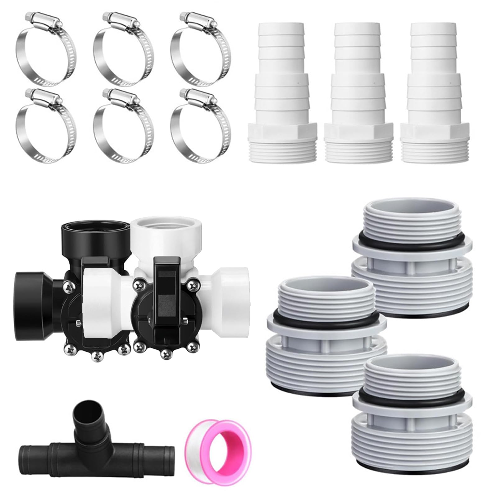 Generisch Kit de vannes de déviation de piscine avec adaptateur de tuyau