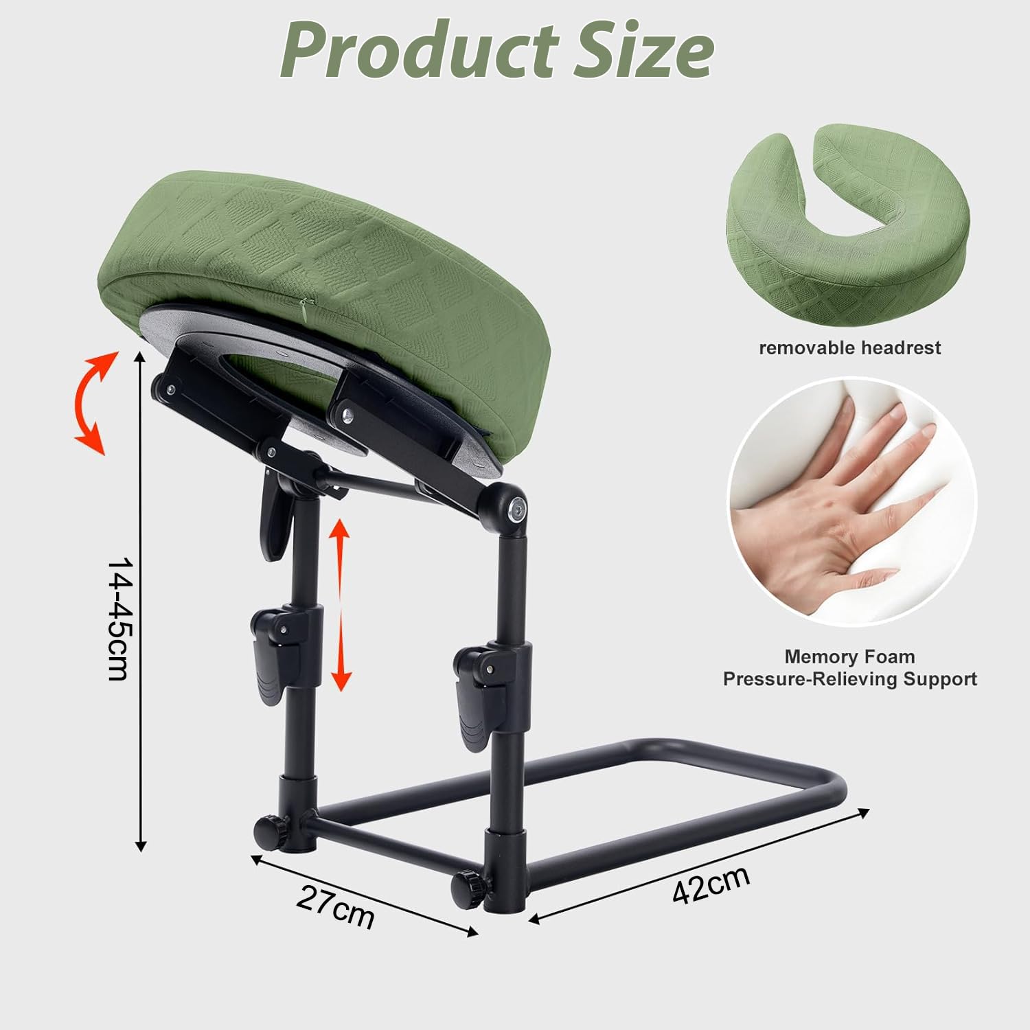 Poggiatesta massaggiante per letto, cuscino da massaggio portatile per posizione prona, Supporto facciale massaggiante regolabile