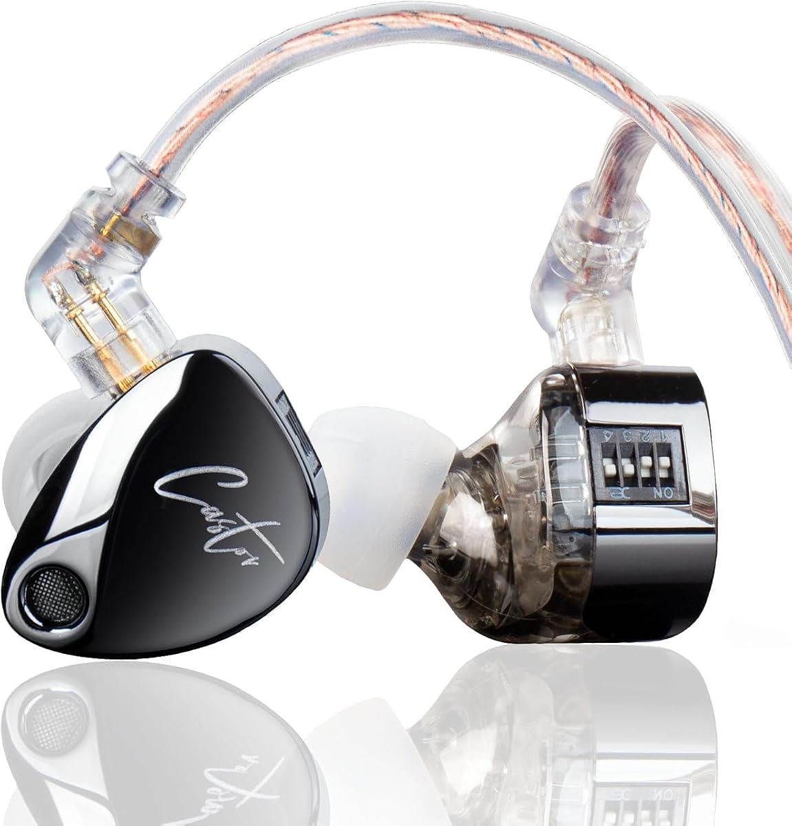 in Ear Monitor Headphones, KZ Castor Improved Bass HiFi Earphone Sound Tunable Noise Isolating IEMs, Dual-Dynamic Driver Wired Earbuds with Detachable Cable for Singers Musicians