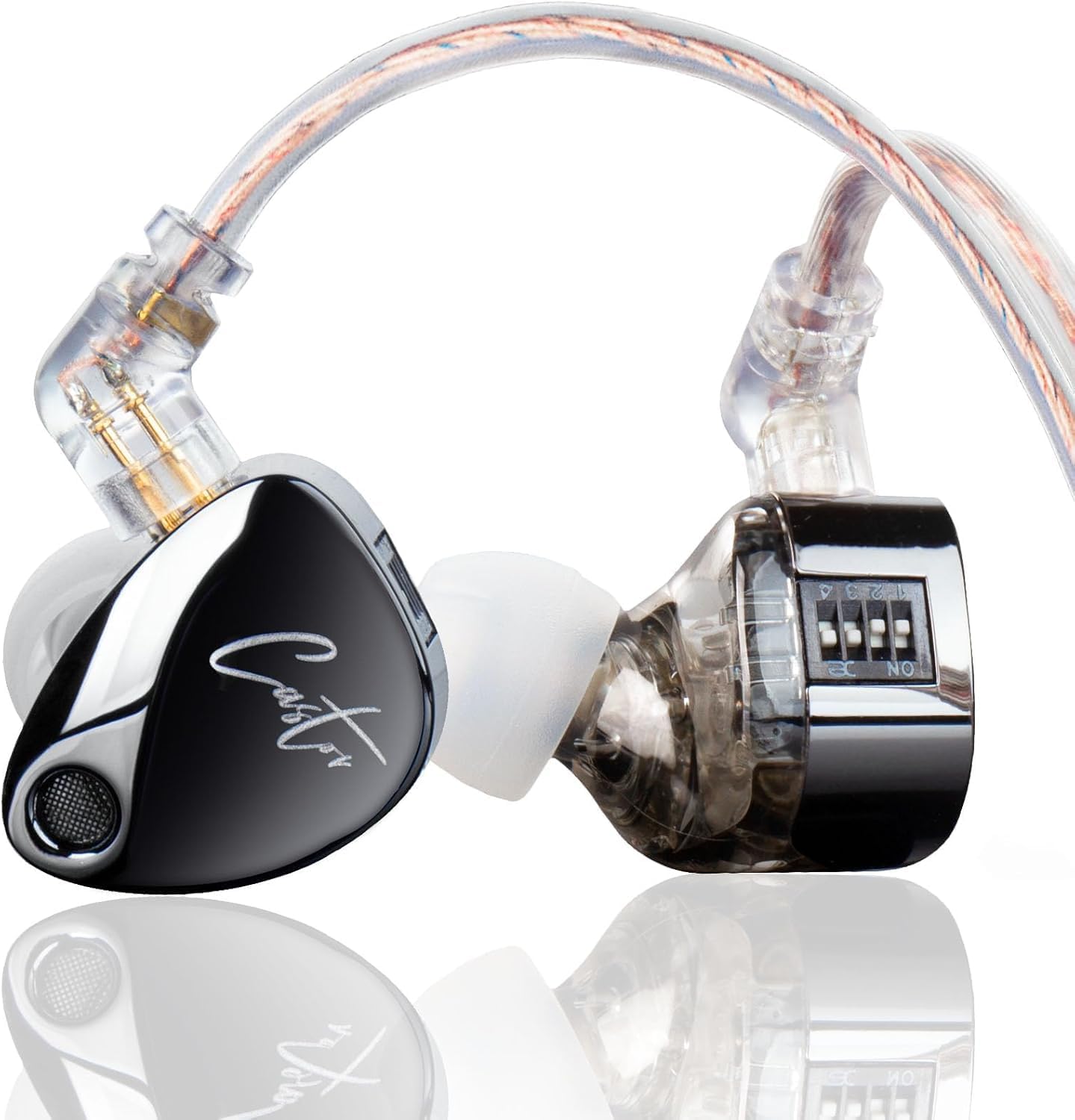 in Ear Monitor Headphones, KZ Castor Improved Bass HiFi Earphone Sound Tunable Noise Isolating IEMs, Dual-Dynamic Driver Wired Earbuds with Detachable Cable for Singers Musicians