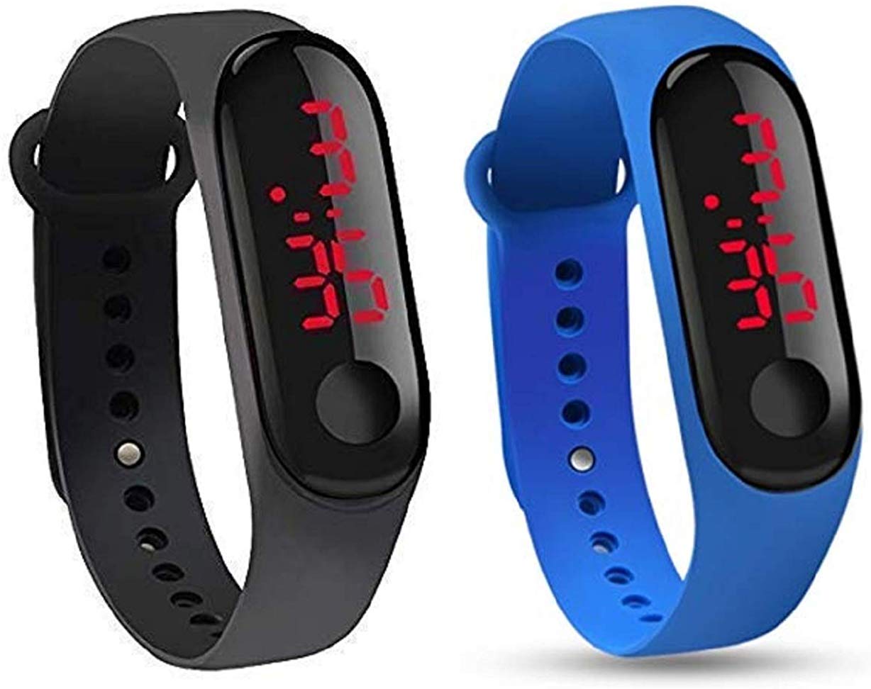 Captech Slim Digital Black Dial Led Bracelet Band Watch for Boys and Girls-Pack of 2 (B083355TQT) Amazon Price History, Amazon Price Tracker