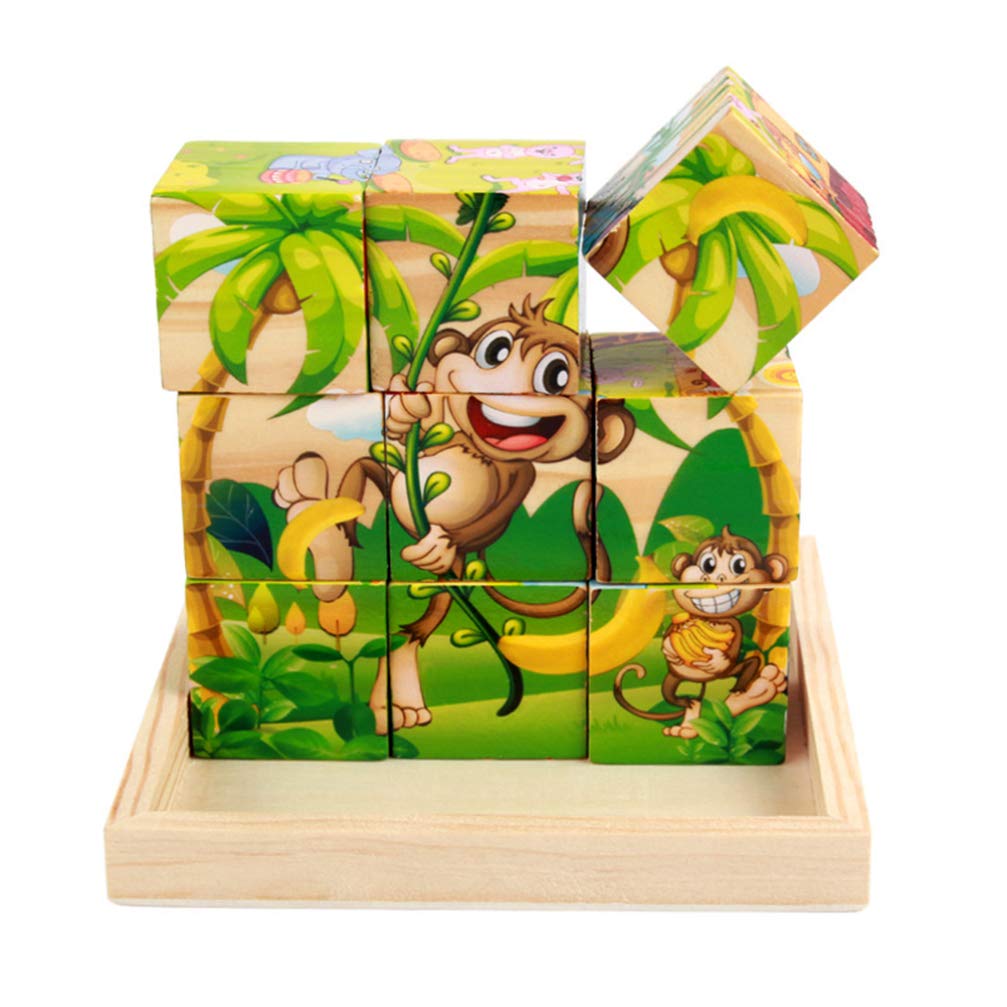 BESPORTBLE Bandeja de Bloques de Madera Hexaédrica para Almacenamiento de Juguetes, Diseño Simple y Elegante, Conveniente para Niños Mayores de 3 Años