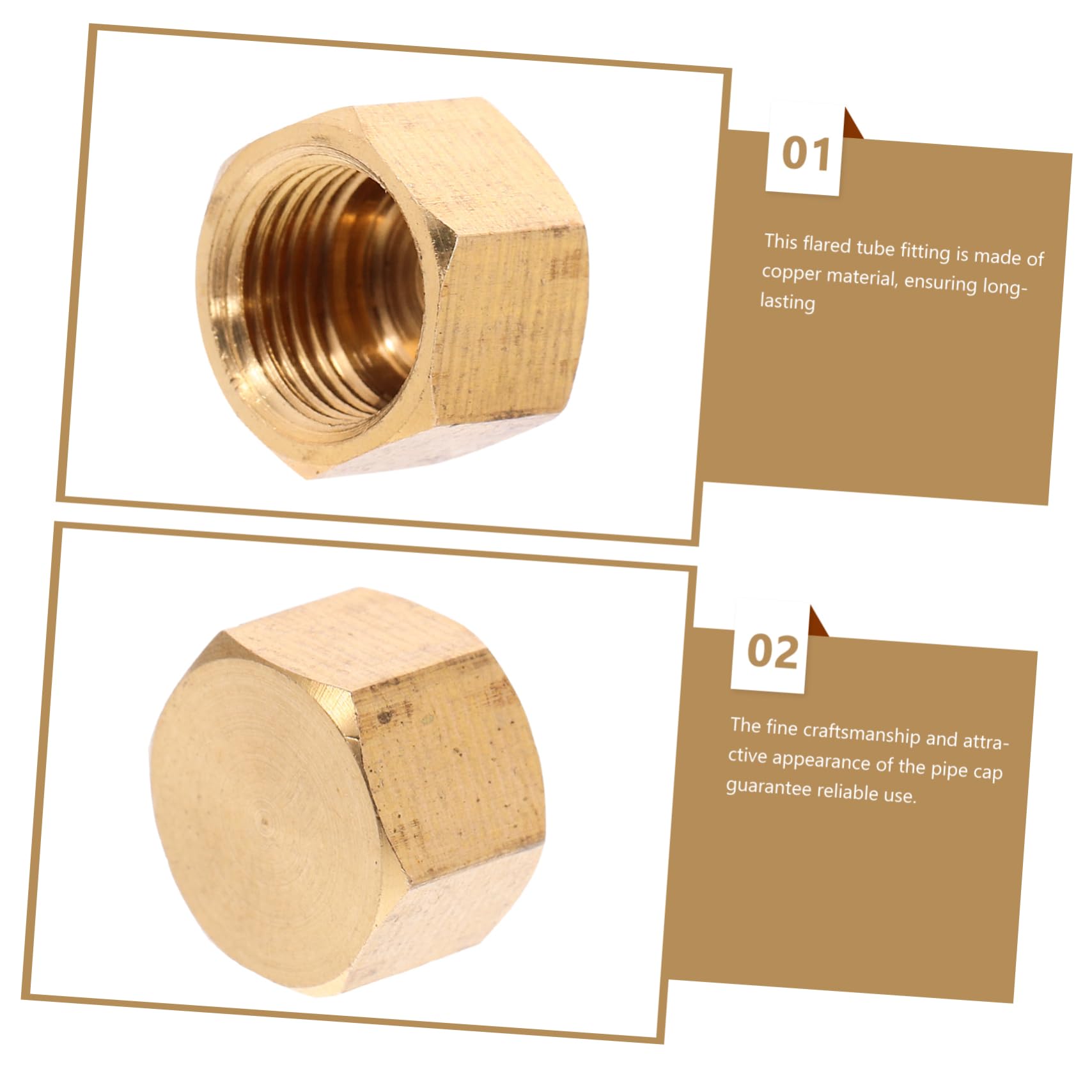 OSOLADY 1/8 Inch Cap for Water Tube Copper Tube Cap Plug 1/8 Fitting Fresh Water