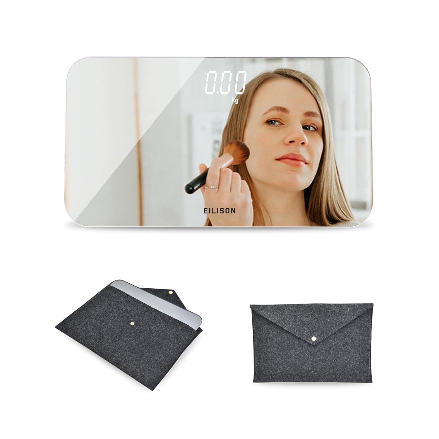 EILISONHighly Advance Digital Body Weight Scale 400lbs, Precision Step-on Bathroom Scale,Accurate & Large LED Display,Weight Verification,Auto-calibrated,Thick Tempered Glass (Silver)