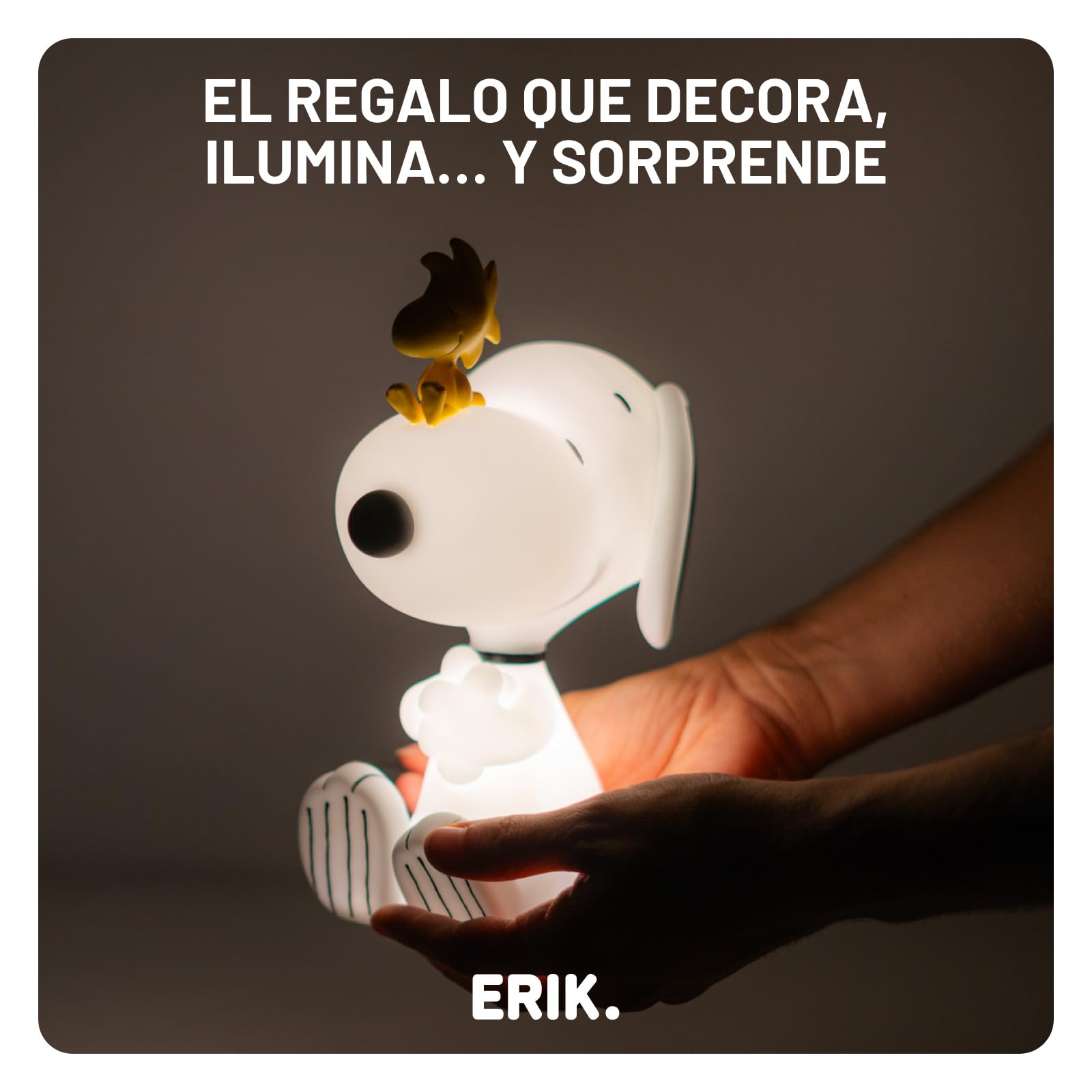 Grupo Erik Lampara Snoopy - Lampara mesita de noche o de Escritorio | Peanuts Snoopy Regalos : Luz Nocturna infantil como Decoracion Habitacion Juvenil (USB/Pilas)