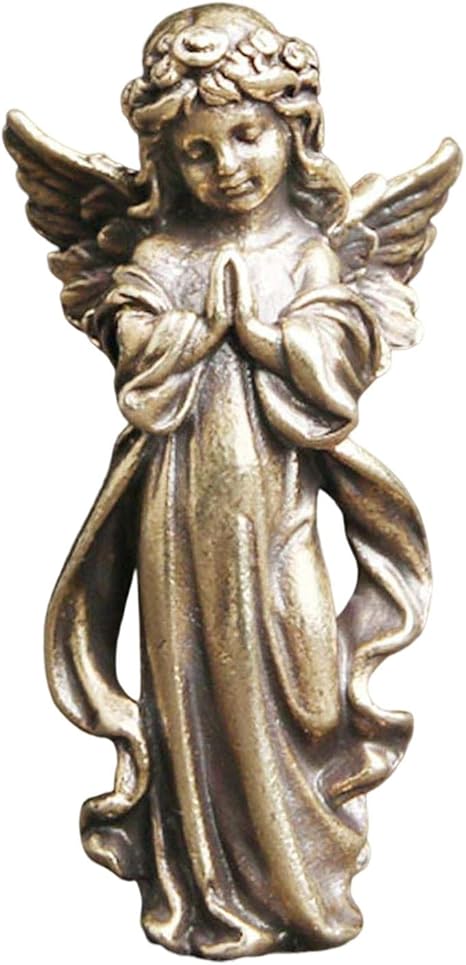 希少アンティーク】真鍮 大理石 天使オブジェ