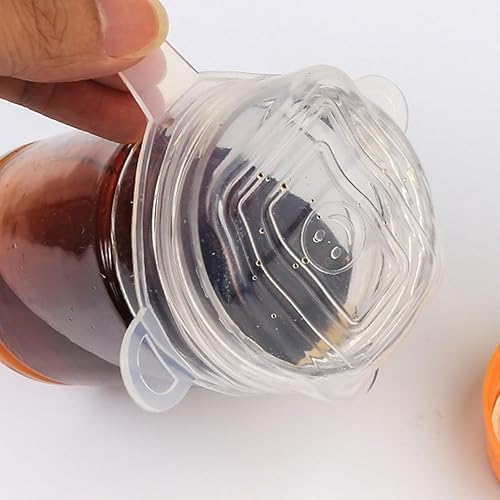 Miniatura 3 de TopHomer Juego de 6 tapas rectangulares de silicona elásticas, juego de 6 tamaños, reutilizables, resistentes, para mantener la comida fresca,