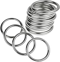 Ewparts 1.5 Inch Heavy Duty Metal O Rings 12 Pack 4mm Thick Welded Alloy for Macrame Crafts, Dog Leash, Plant Hangers