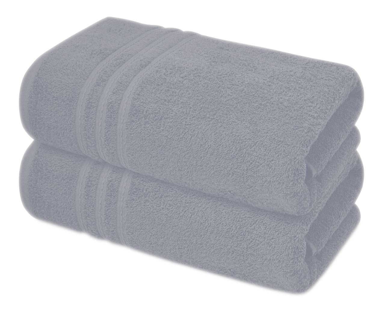 A & B Traders Silver Extra Large Jumbo Bath Sheets - Beach Towels 100% Cotton | Huge Size 85 X 200 Cm | Pack Of 2 (Silver)