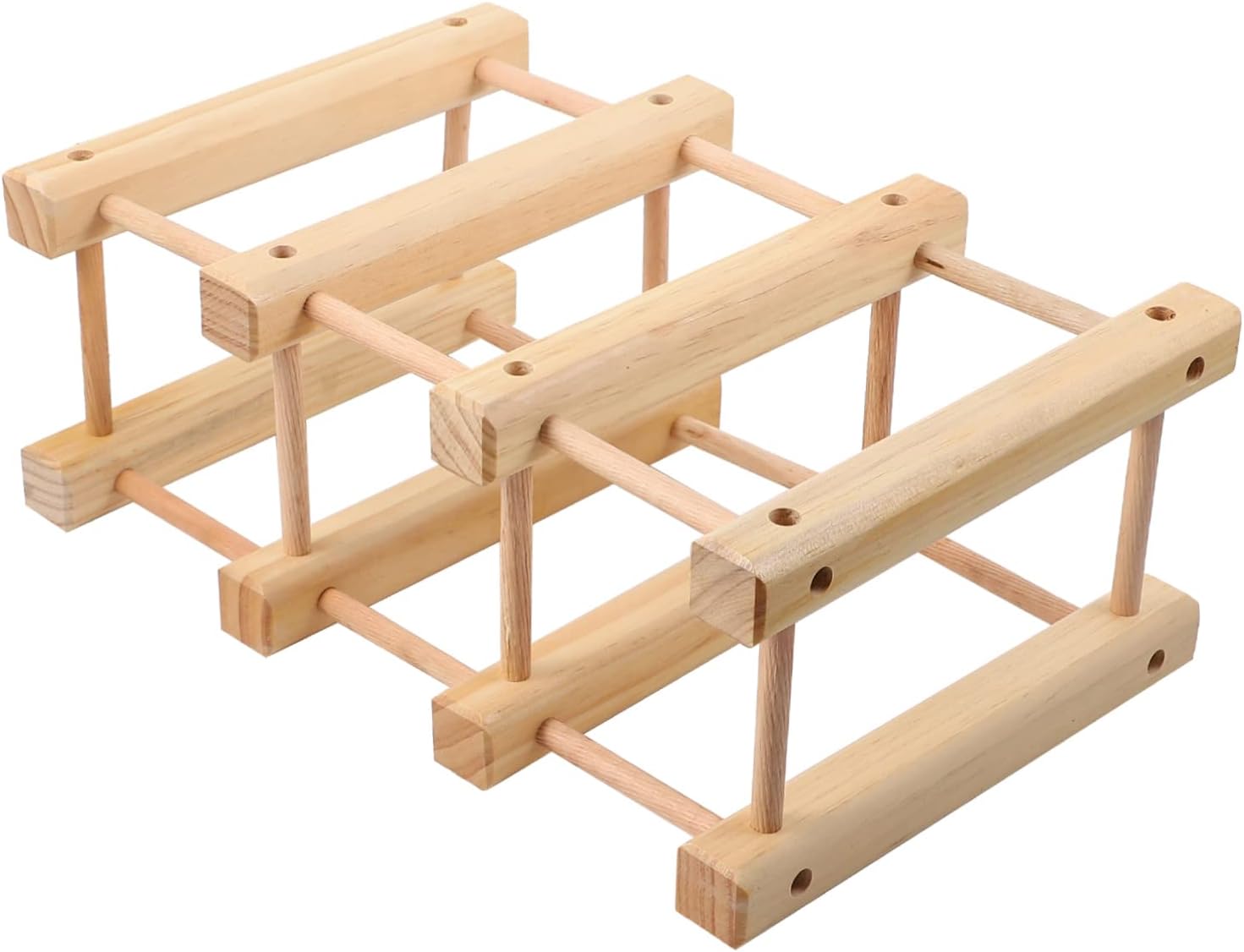 STOBAZA Solid Wood Wine Rack Wine Bottle Cradles Display Stand Wooden Rack for Countertop