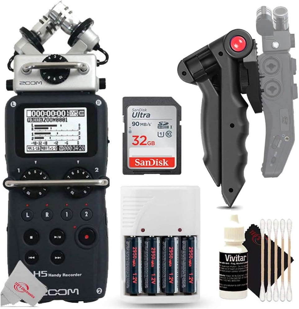 Zoom H5 4-Input / 4-Track Portable Handy Recorder with Interchangeable X/Y Mic Capsule + Accessory Kit