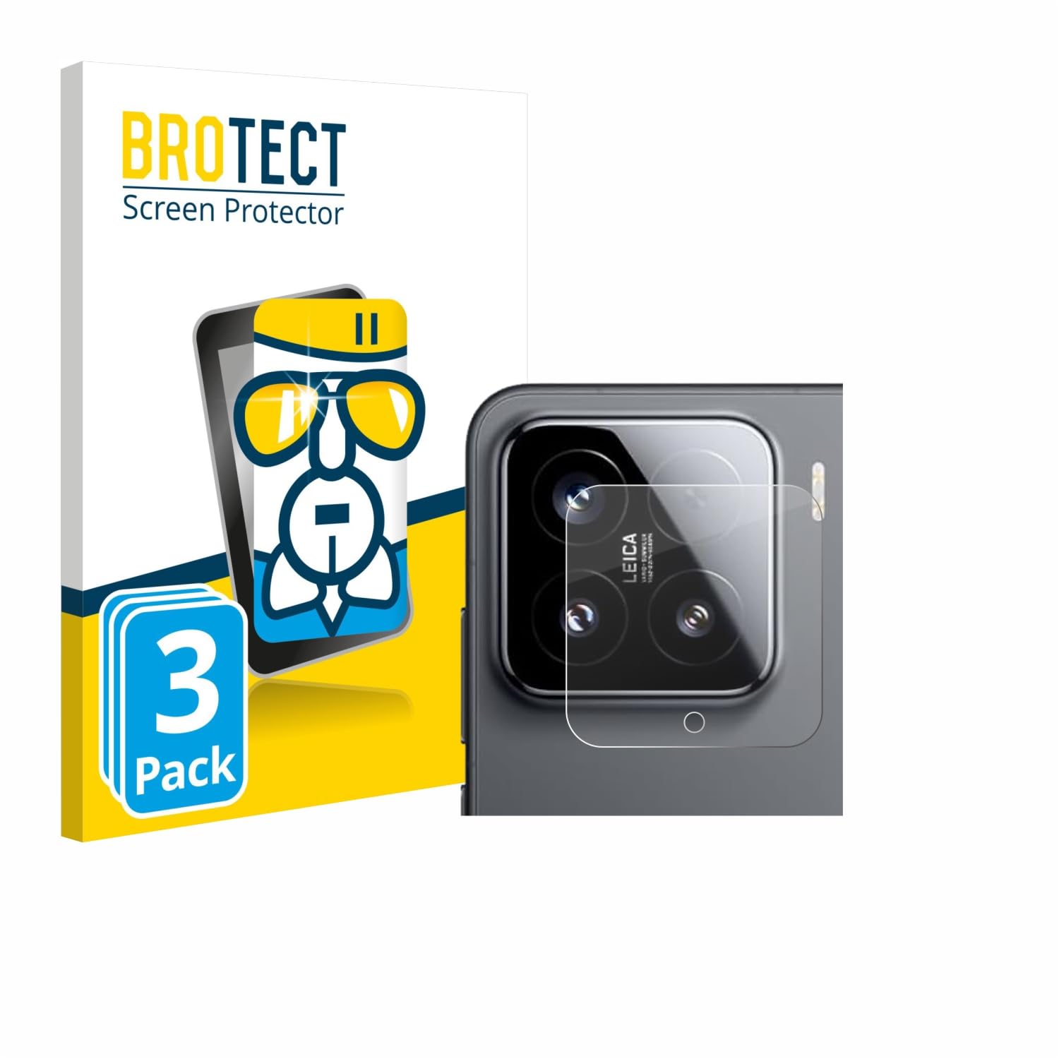 Brotect Pellicola Vetro Per Fotocamera Xiaomi 15 – 3 Pezzi, Durezza 9H, Trasparente, Made In Germany - 2