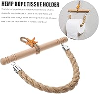 Vista 3 de Soporte para toallas de papel de cordel, soporte de pared para papel higiénico, decoración de madera, soporte para toallas de papel, cuerda náutica
