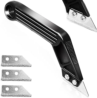Grout Removal Tool, Grout Scraping Rake Tool Angled-Design Grout Hand Saw Grout Scraper Tool with 4 Diamond Surface Blades for Tile Cleaning, Removing Paint and More