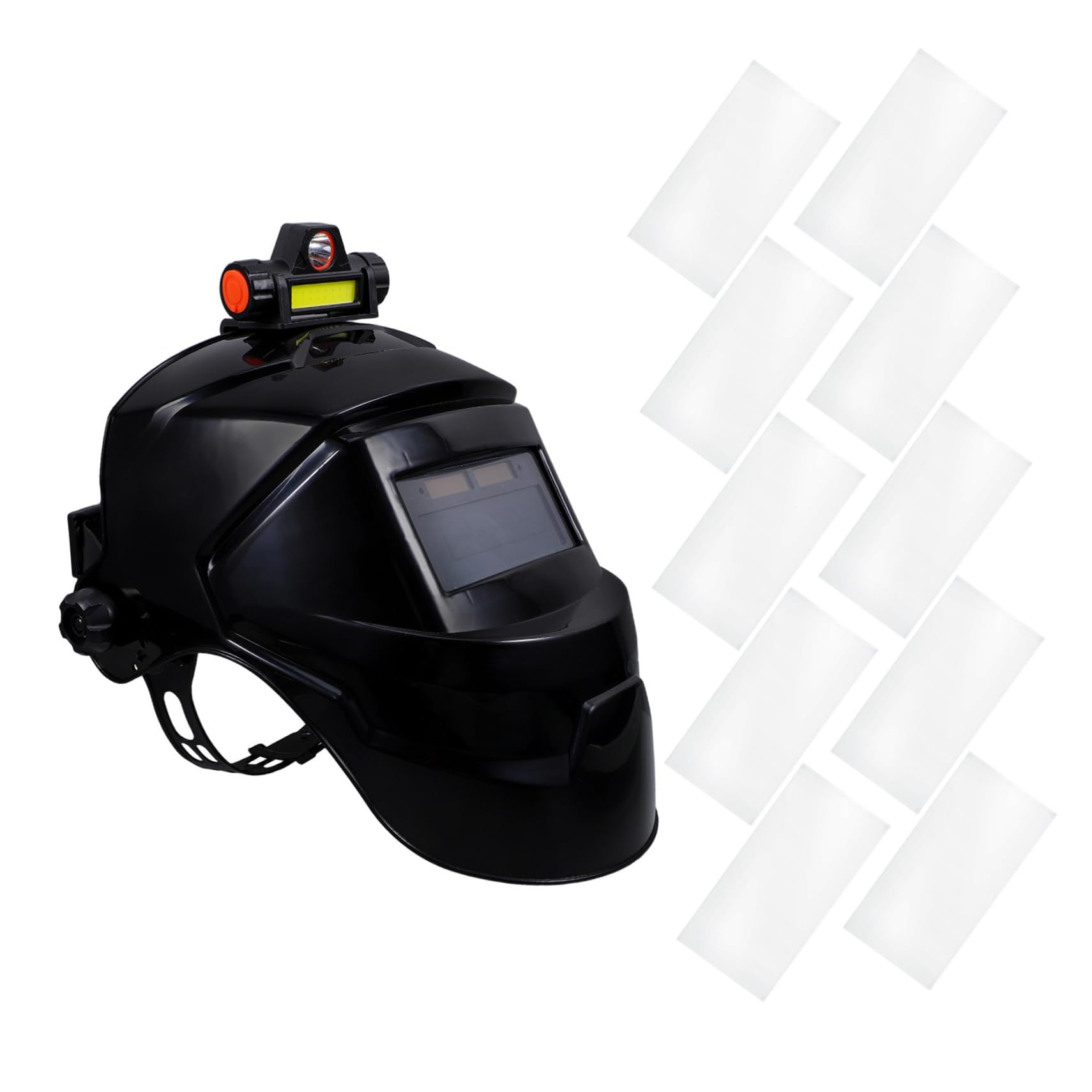 SEWACC Auto Darkening Welding Helmet Large View Protective Mask for Welding Head Headlamp Fit Different Head Sizes