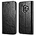 Galaxy S9 Wallet Case, XOOMZ Vegan Leather Folio Flip Cover with Kickstand and Credit Card Slots for Samsung S9 (2018) 5.8 Inch (Black)