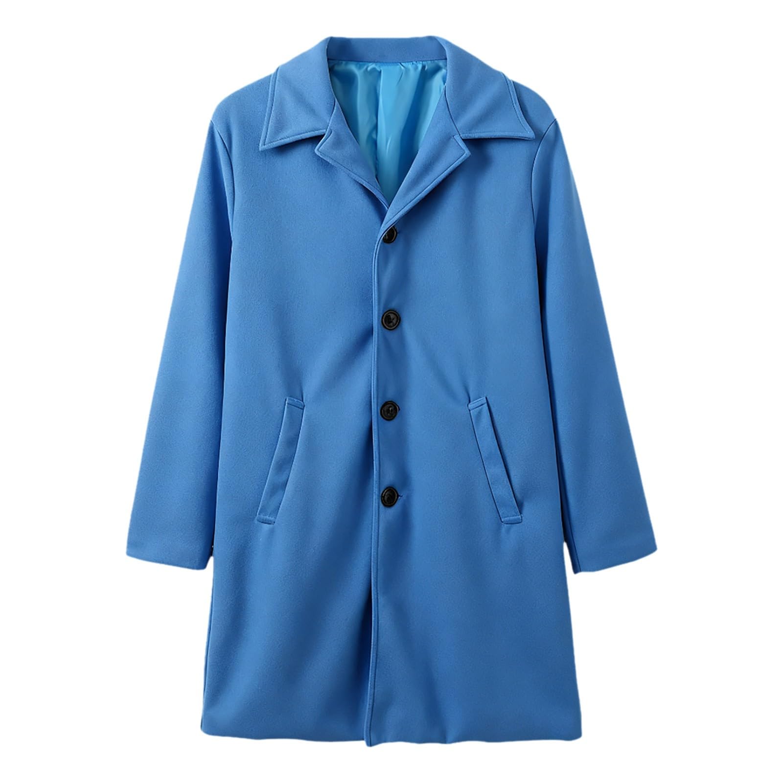 Trench Hombre,Gabardina Larga Hombre Clásica de Temporada Otoño Invierno Abrigo Impermeable Resistente al con Cuello Solapa